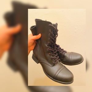 Black combat boots
